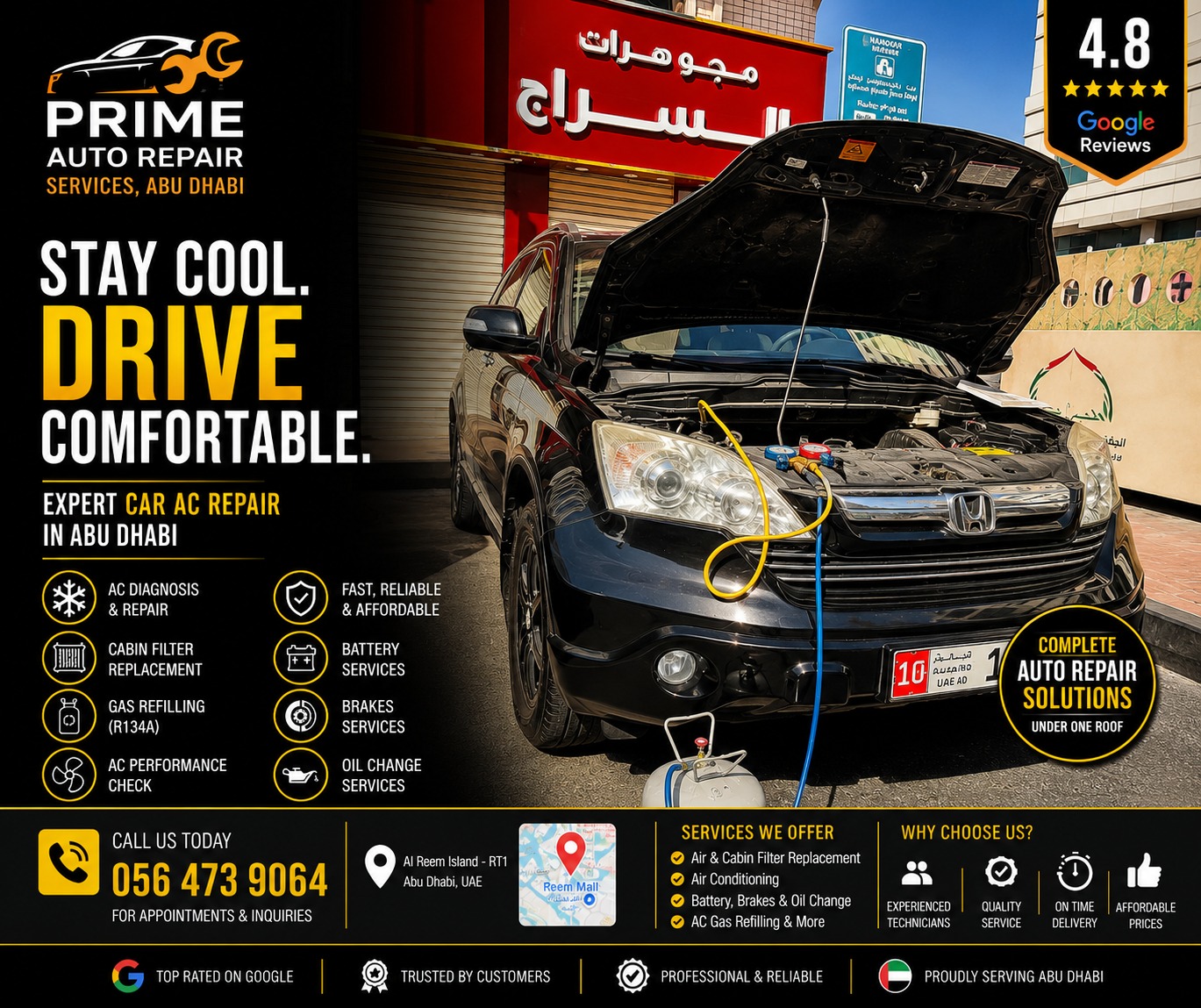 Car A/C Not Cooling Properly in Abu Dhabi?