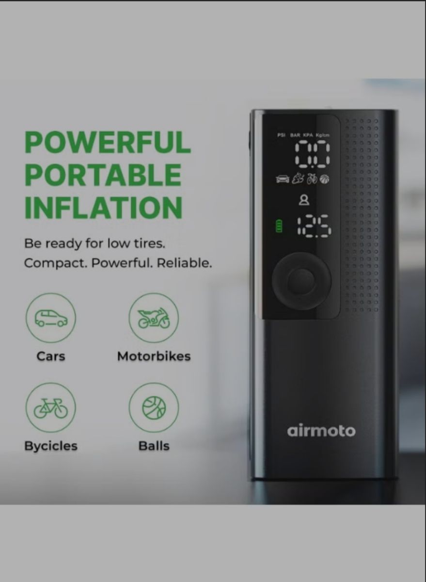 Airmoto Portable Air Compressor & Tire Inflator for Cars, Bikes, Balls - Image 5