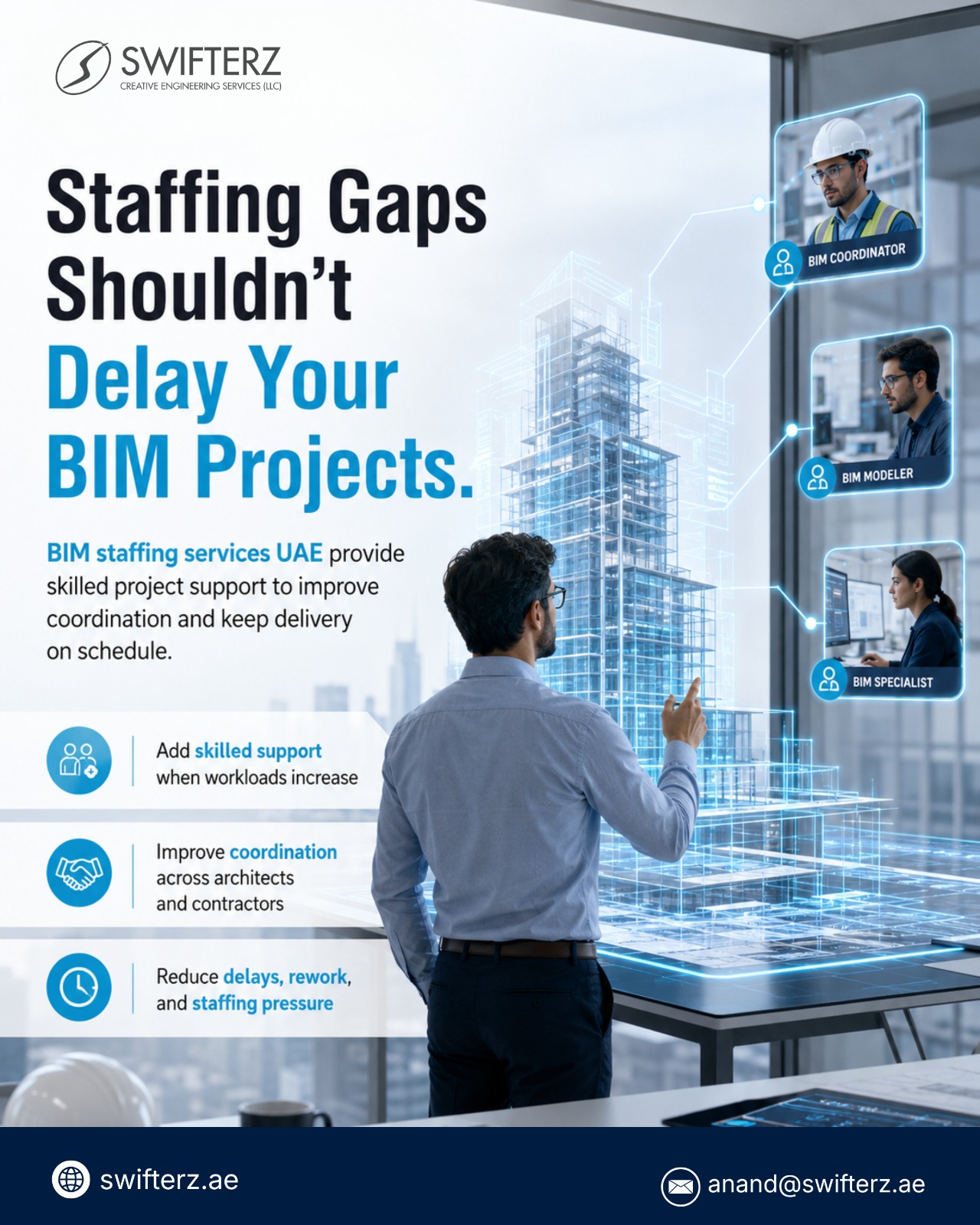 BIM Staffing Services in UAE – Skilled BIM Professionals on Demand | Swifterz