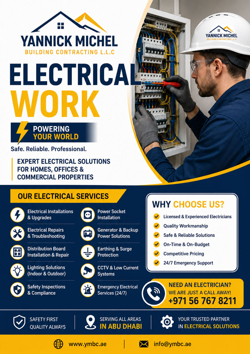 Electrical work services Abu Dhabi