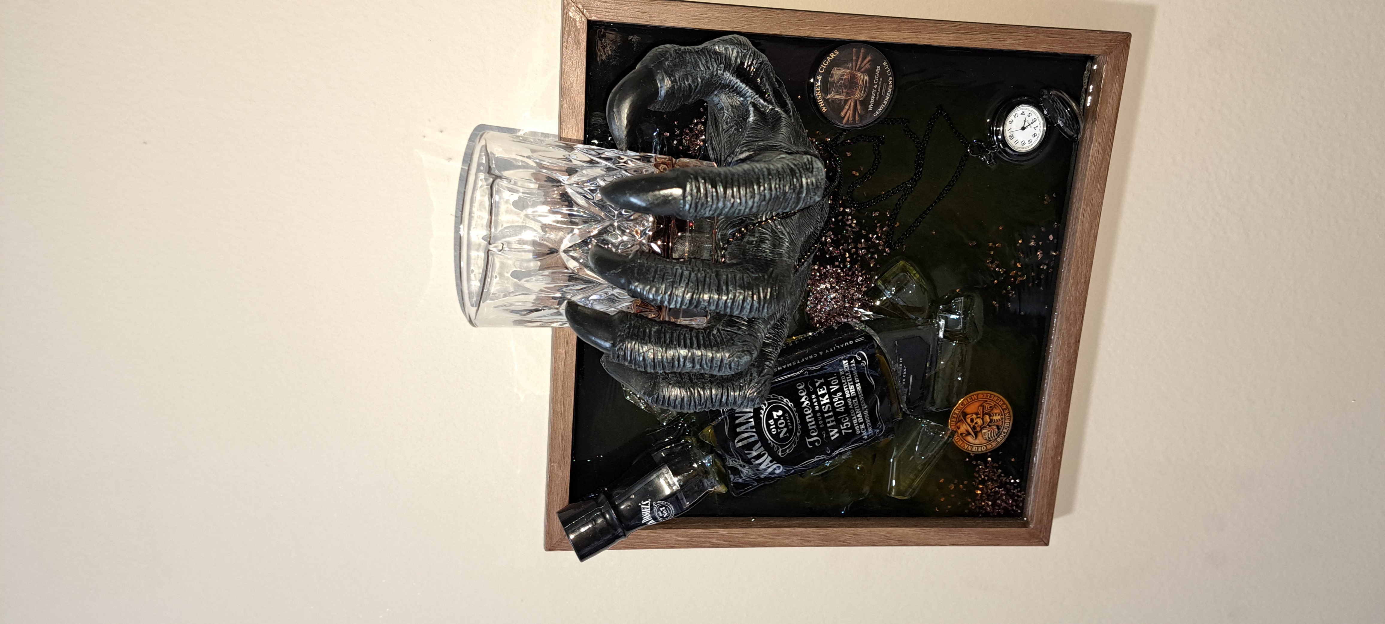 Unique wall art with whiskey bottle - Image 2
