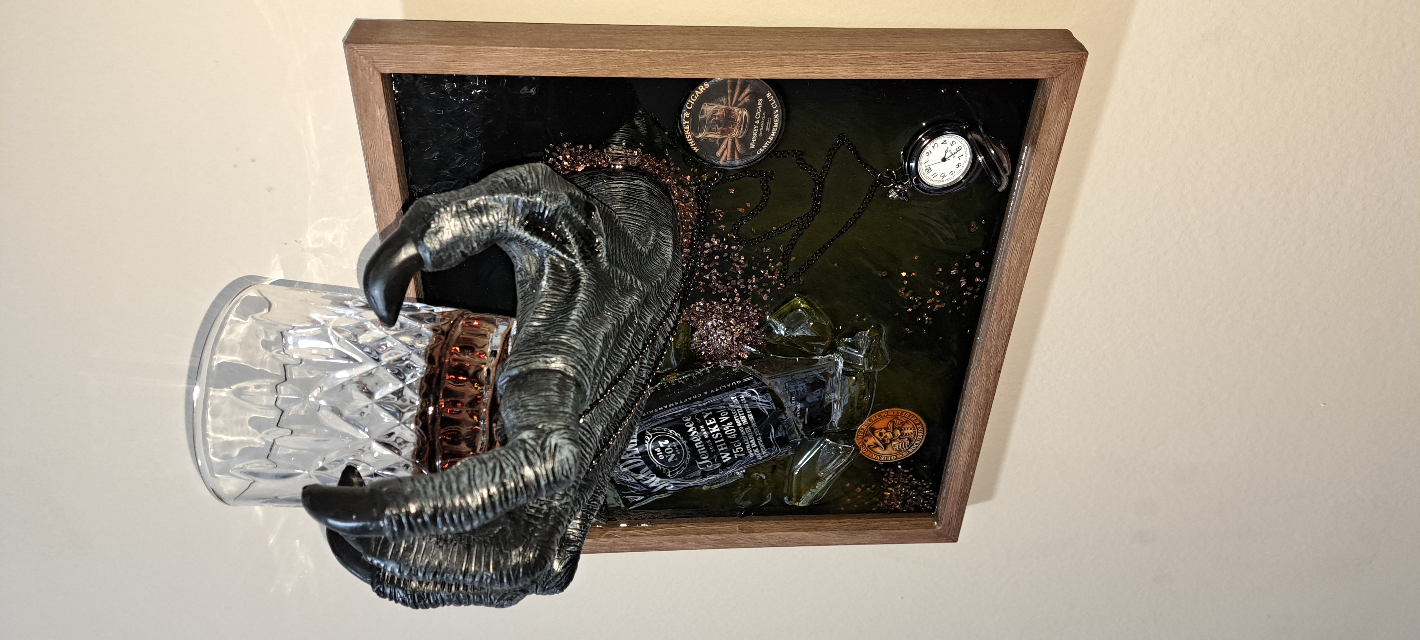 Unique wall art with whiskey bottle - Image 4