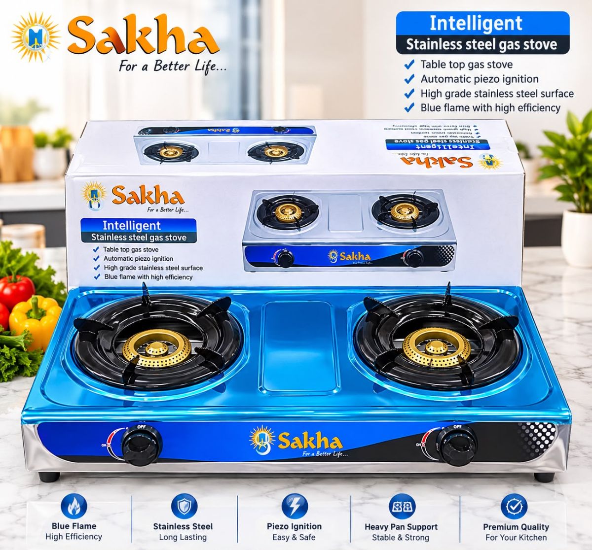 Intelligent stainless steel gas stove