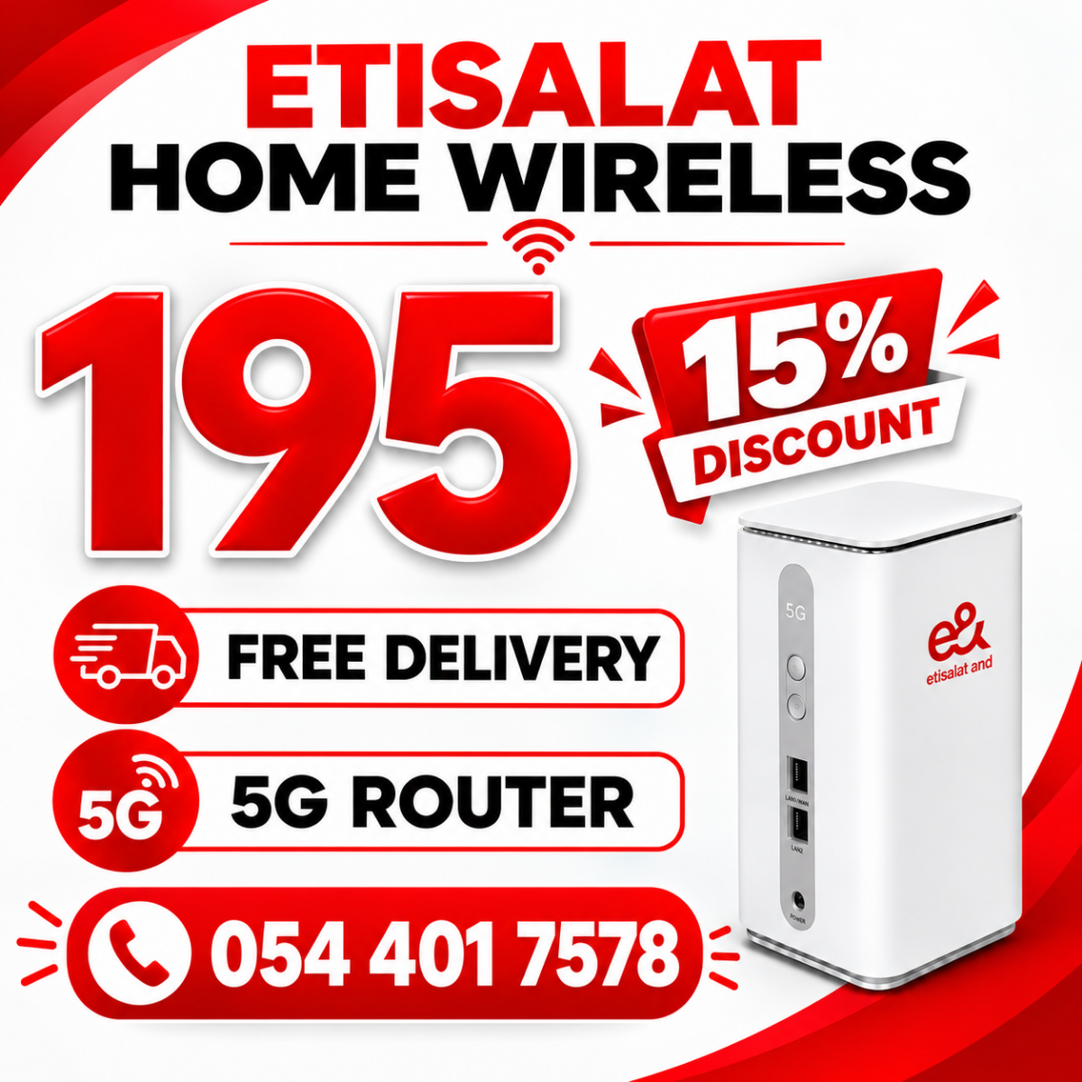 Etisalat home WiFi 15% discount 