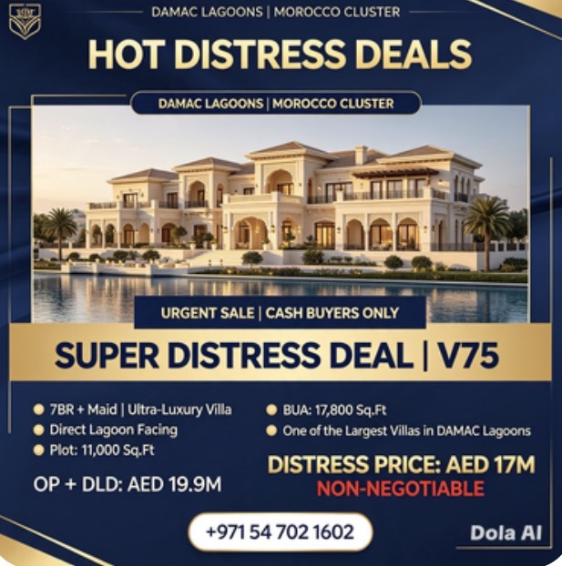 Super luxury villa for urgent sale in Damac Lagoons