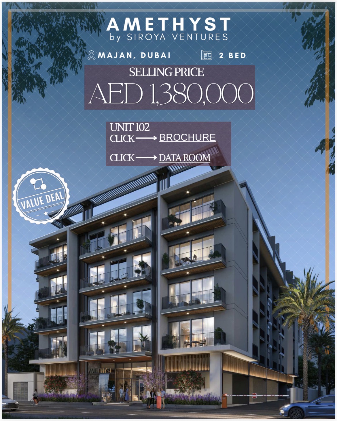 2 bedroom apartment for sale in Amethyst, Dubai