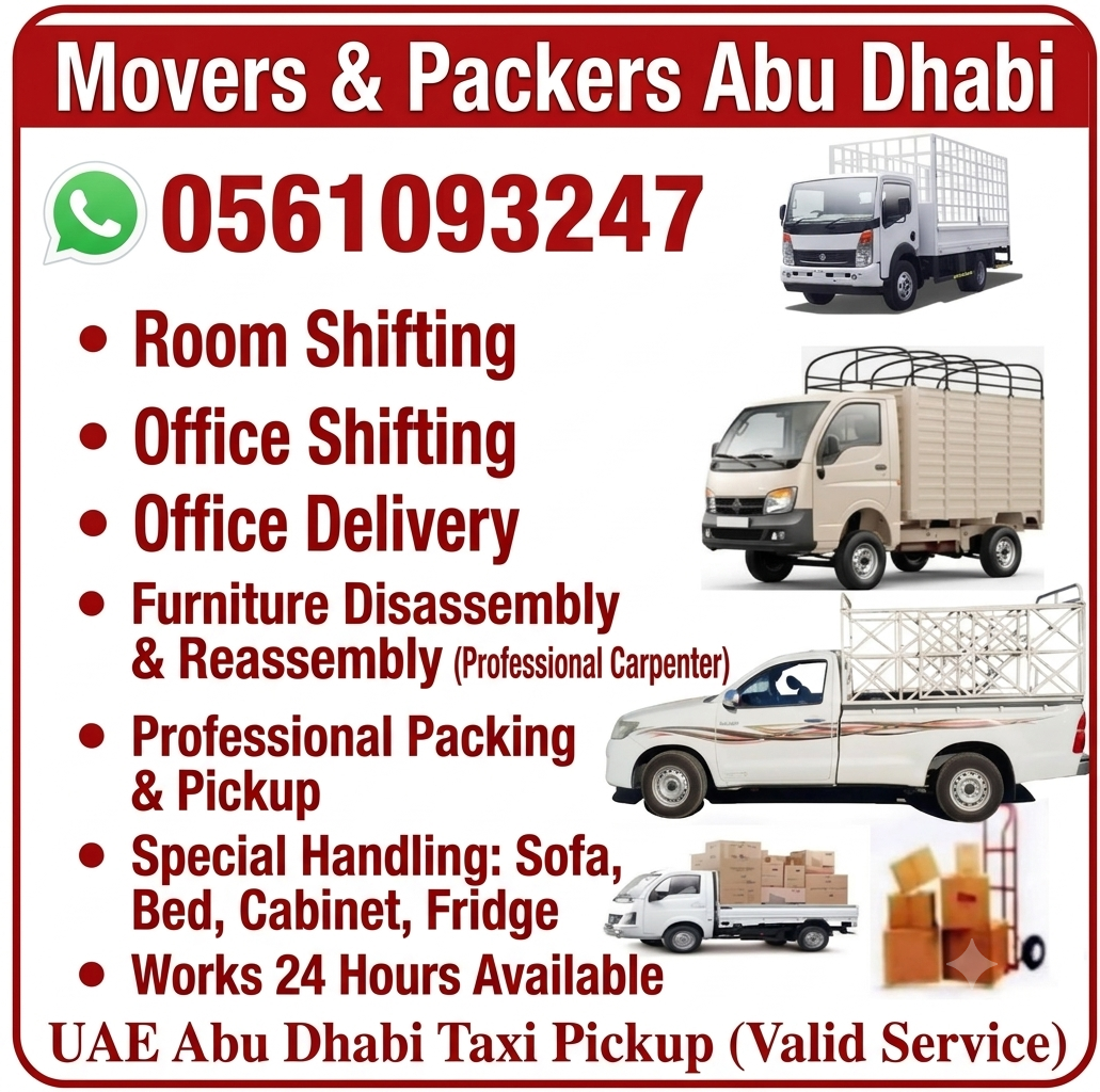 Available contact mobile OR WhatsApp 𝗠𝗼𝘃𝗲𝗿𝘀 & 𝗣𝗮𝗰𝗸𝗲𝗿𝘀 Abu Dhabi moving 
𝐏𝐢𝐜𝐤 𝐮𝐩 