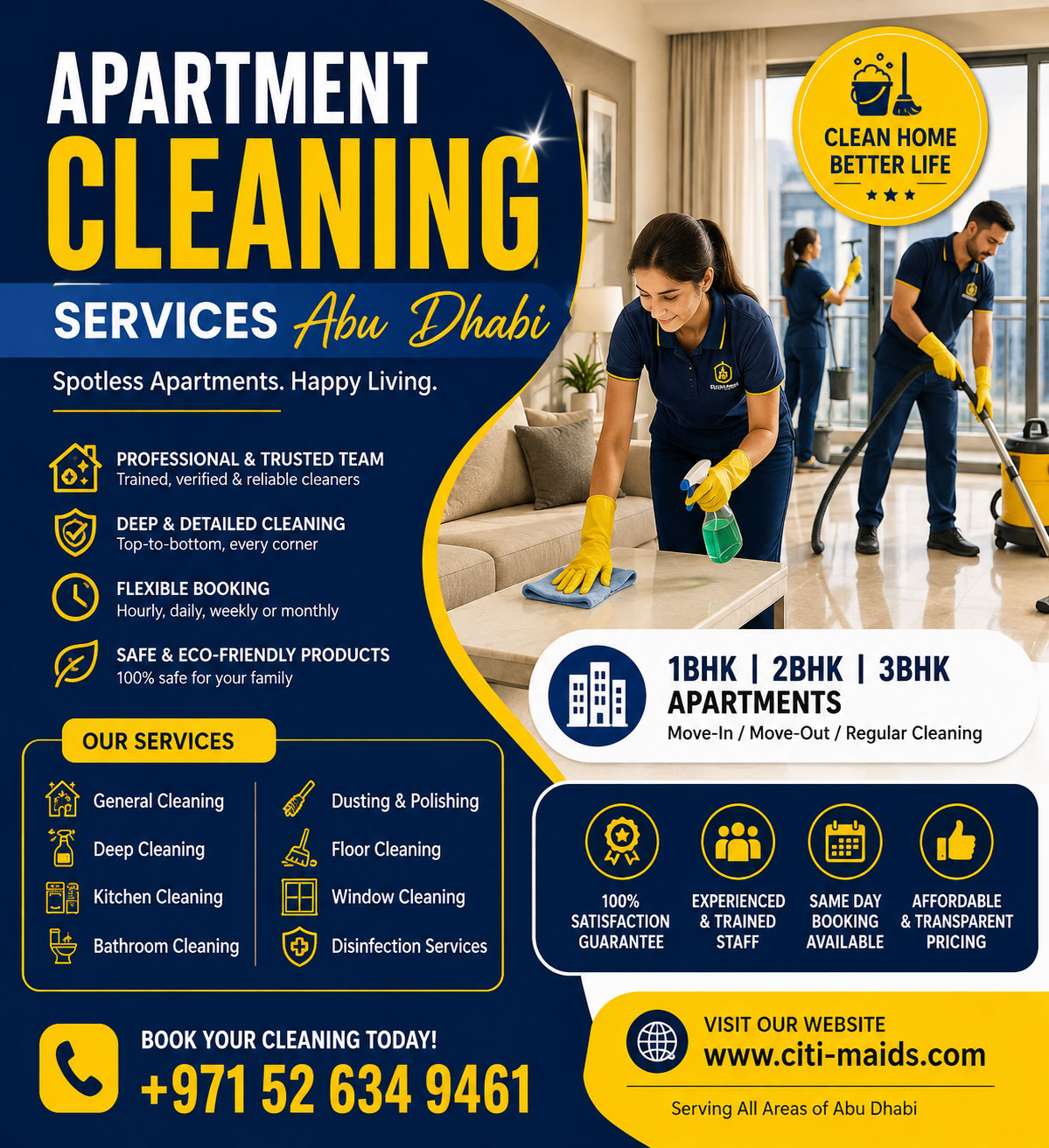 Apartment cleaning services in Abu Dhabi