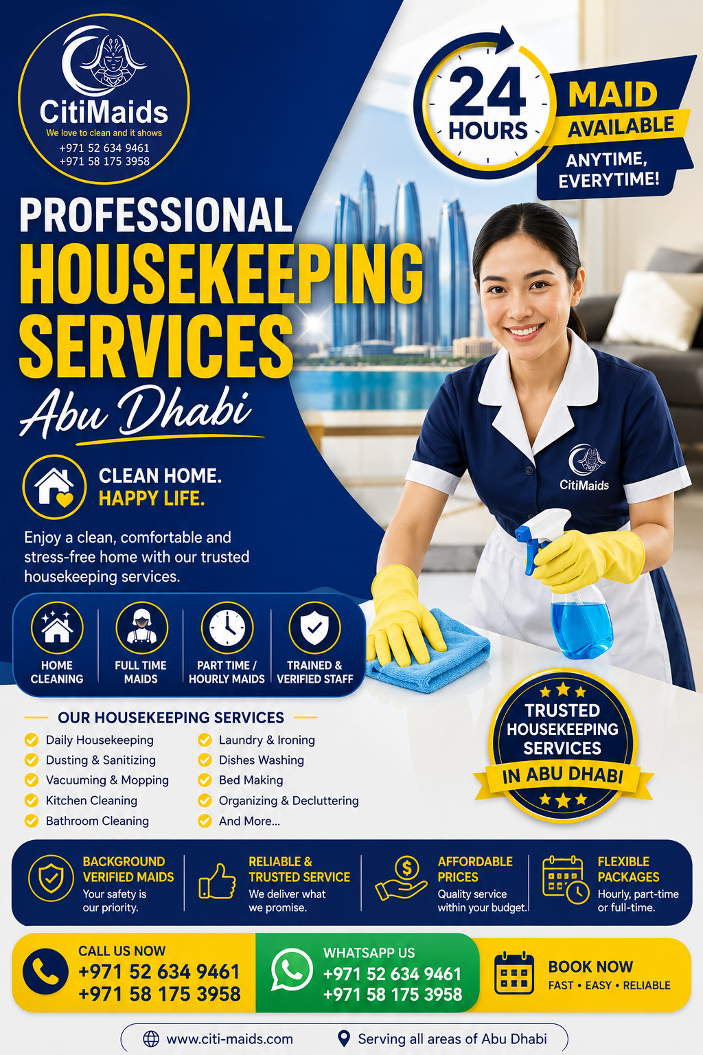 Professional housekeeping services in Abu Dhabi