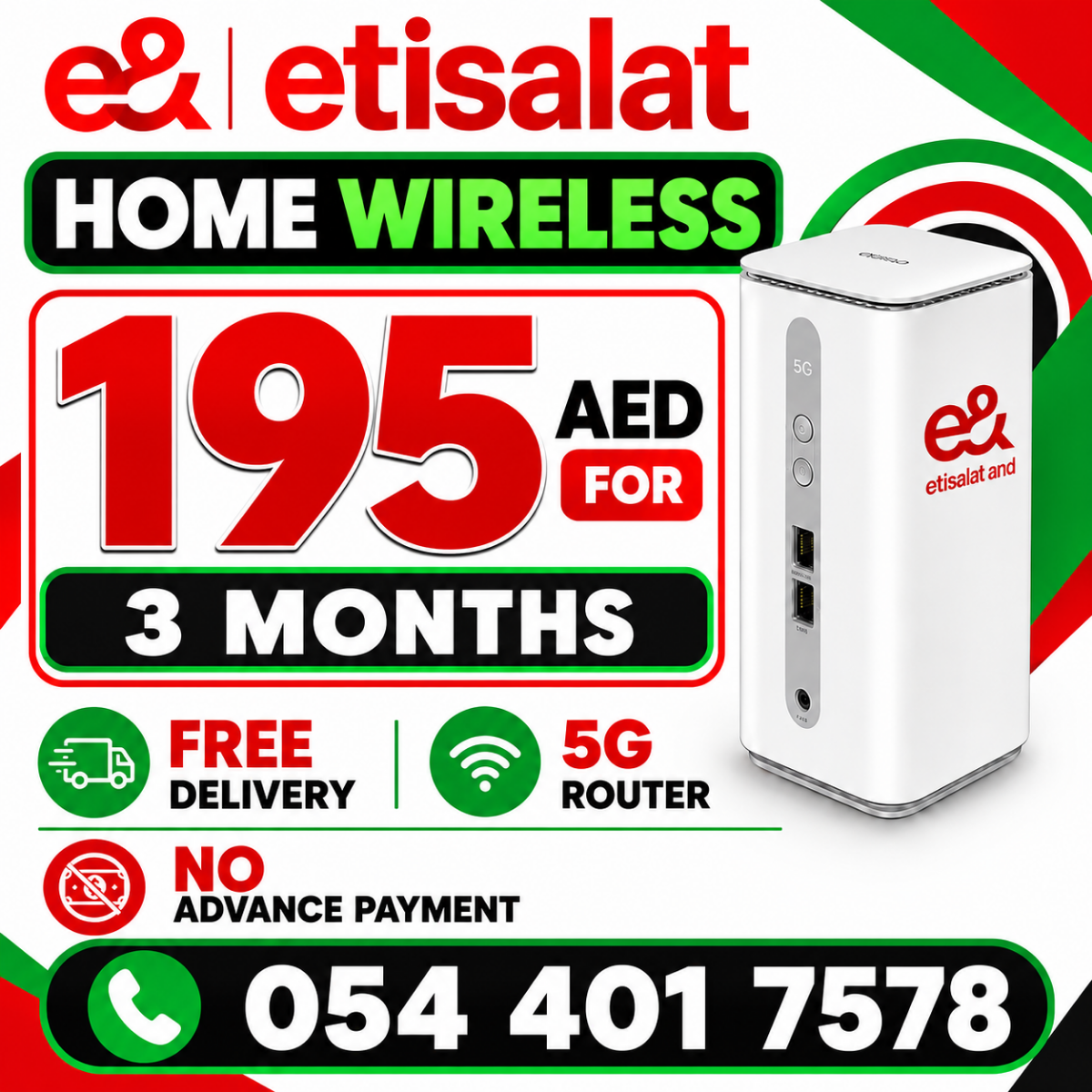 • Etisalat 5G Router Plug & Play • Dual-Band WiFi • Home Wireless