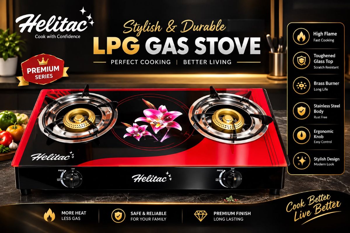 Helitac stylish and durable LPG gas stove