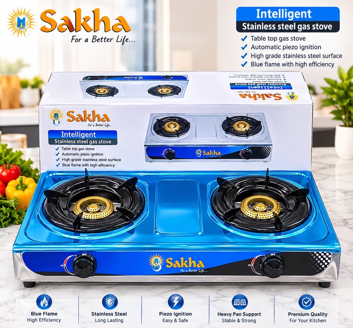 Intelligent stainless steel gas stove