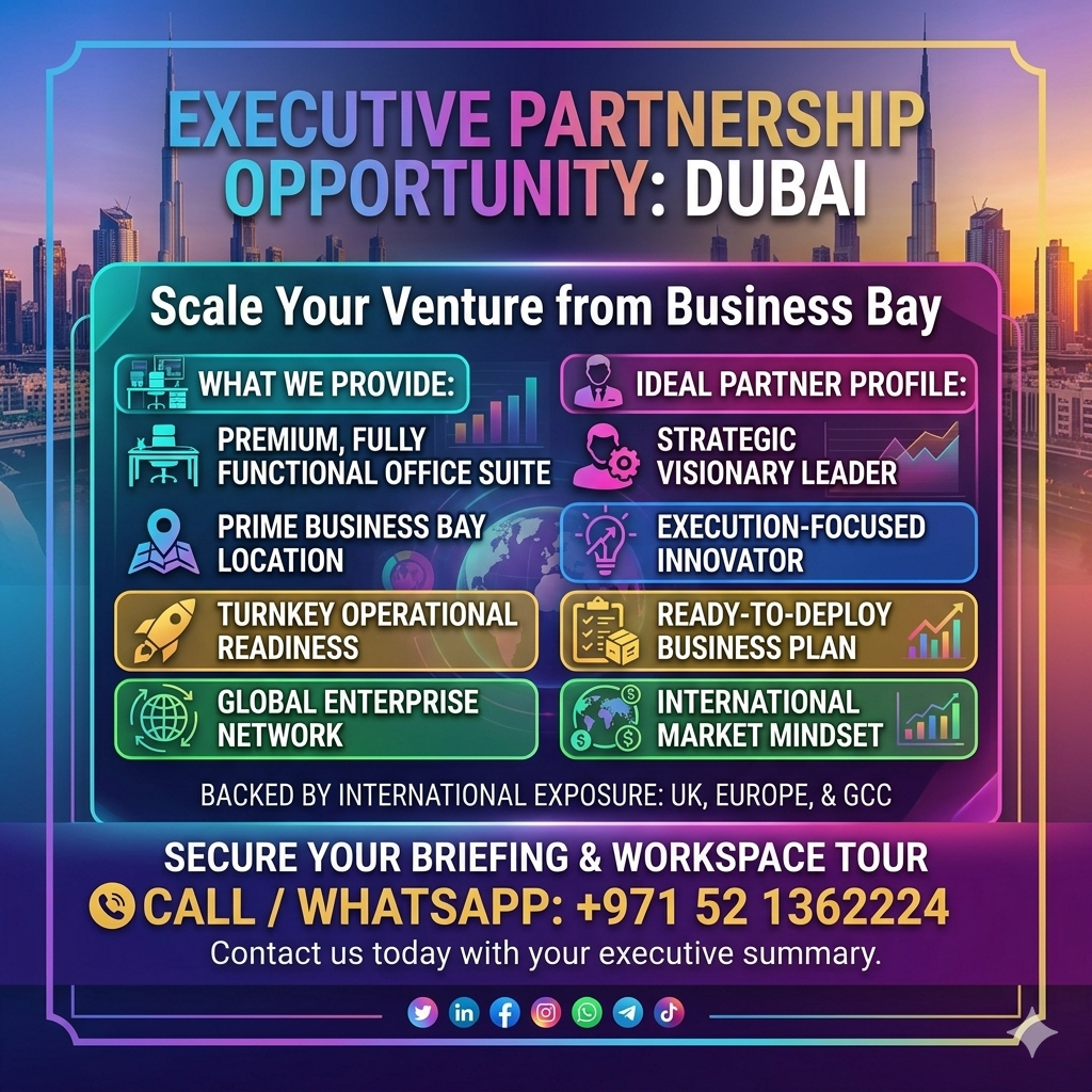 Strategic Partnership Opportunity: Execute Your Venture in Business Bay, Dubai 