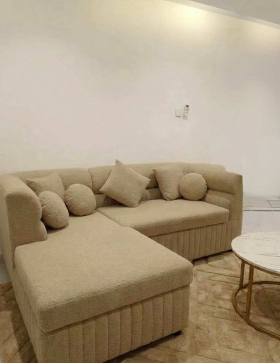 Stylish beige sectional sofa