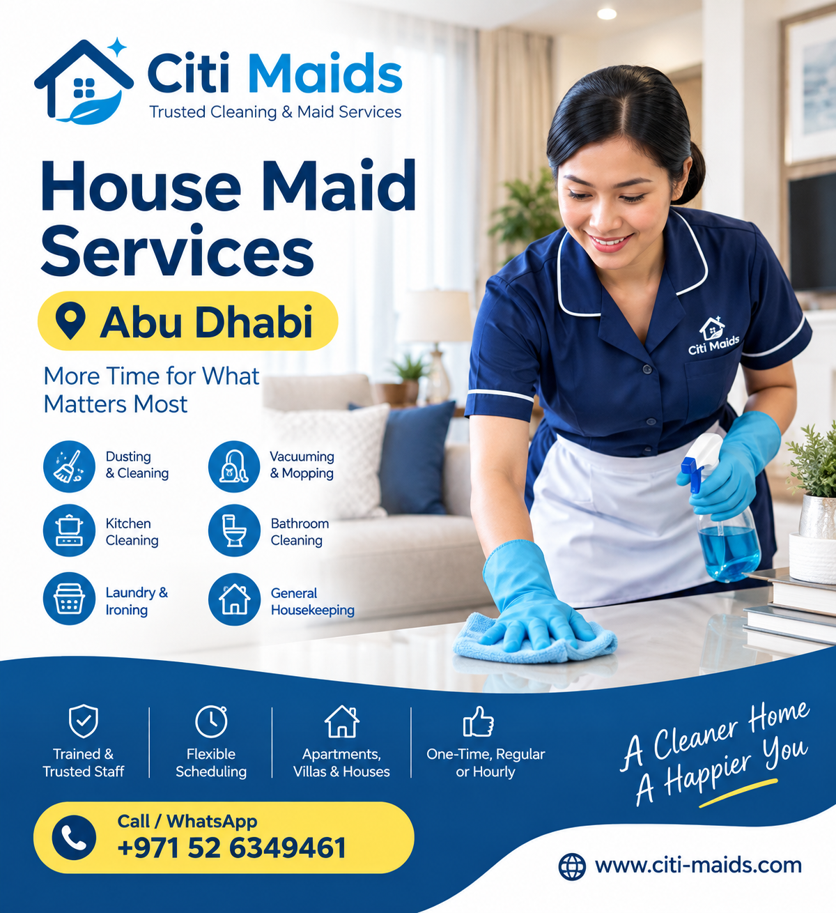 House maid services in Abu Dhabi
