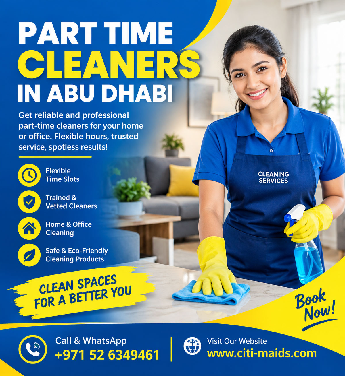 Part time cleaners in Abu Dhabi