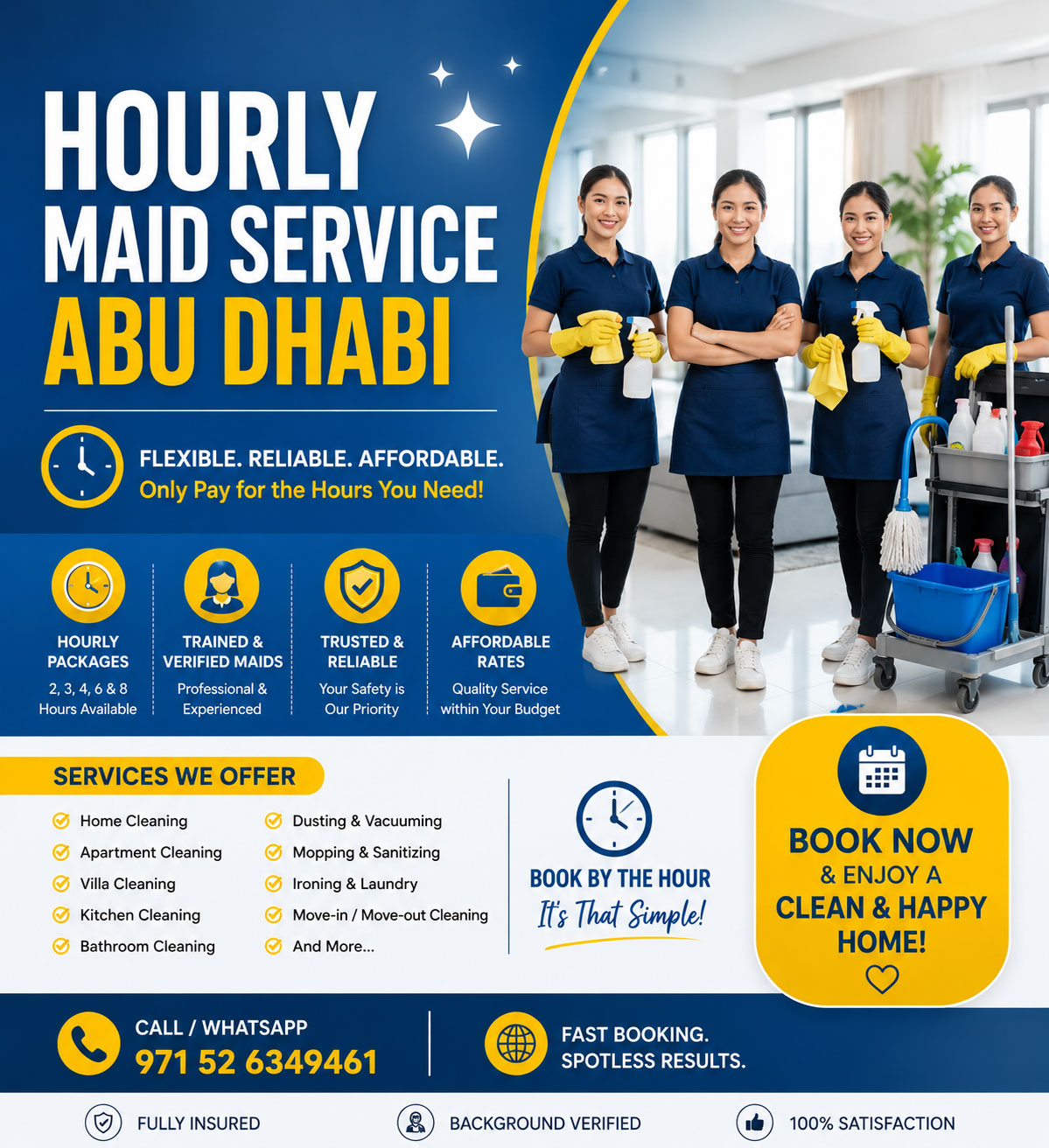 Hourly maid service in Abu Dhabi