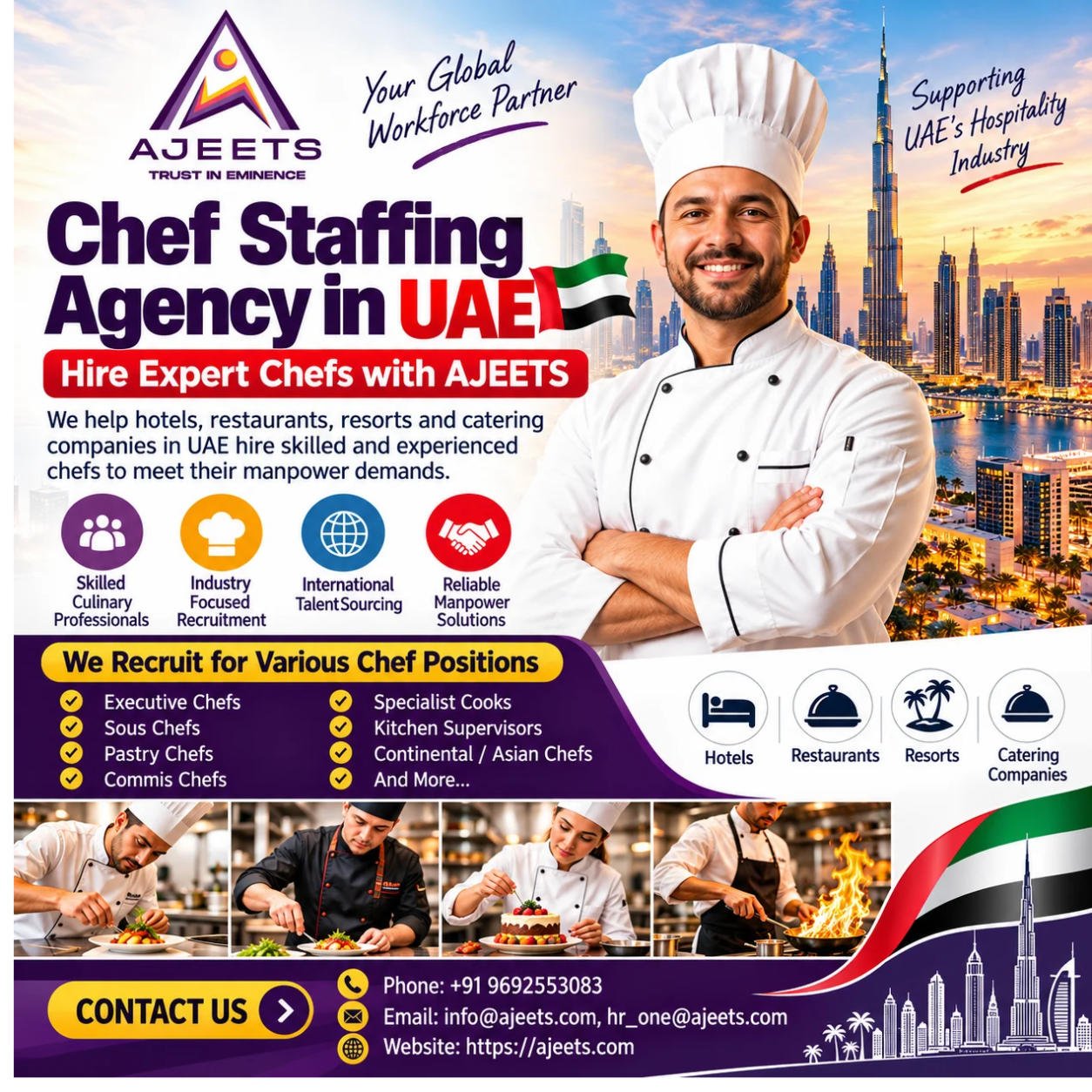 Chef Staffing Agency in UAE – Hire Expert Chefs with AJEETS