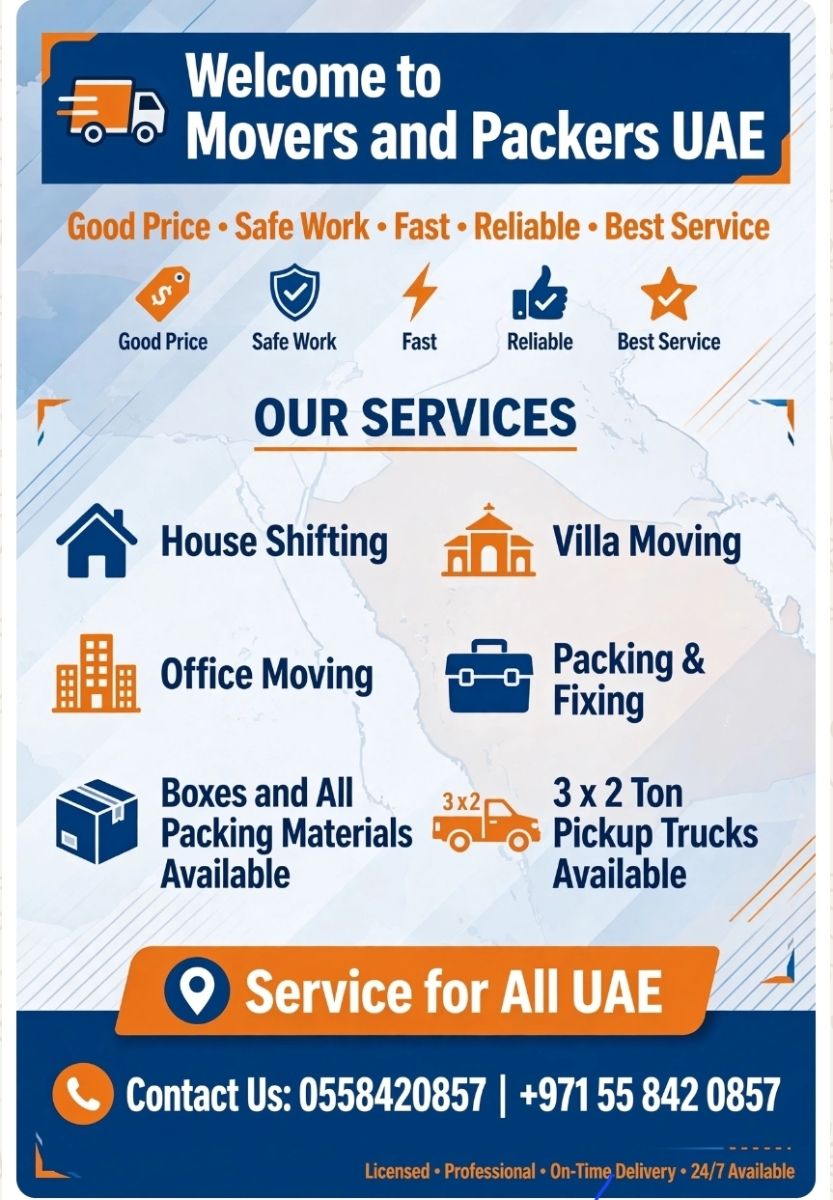 Movers and Packers services in UAE