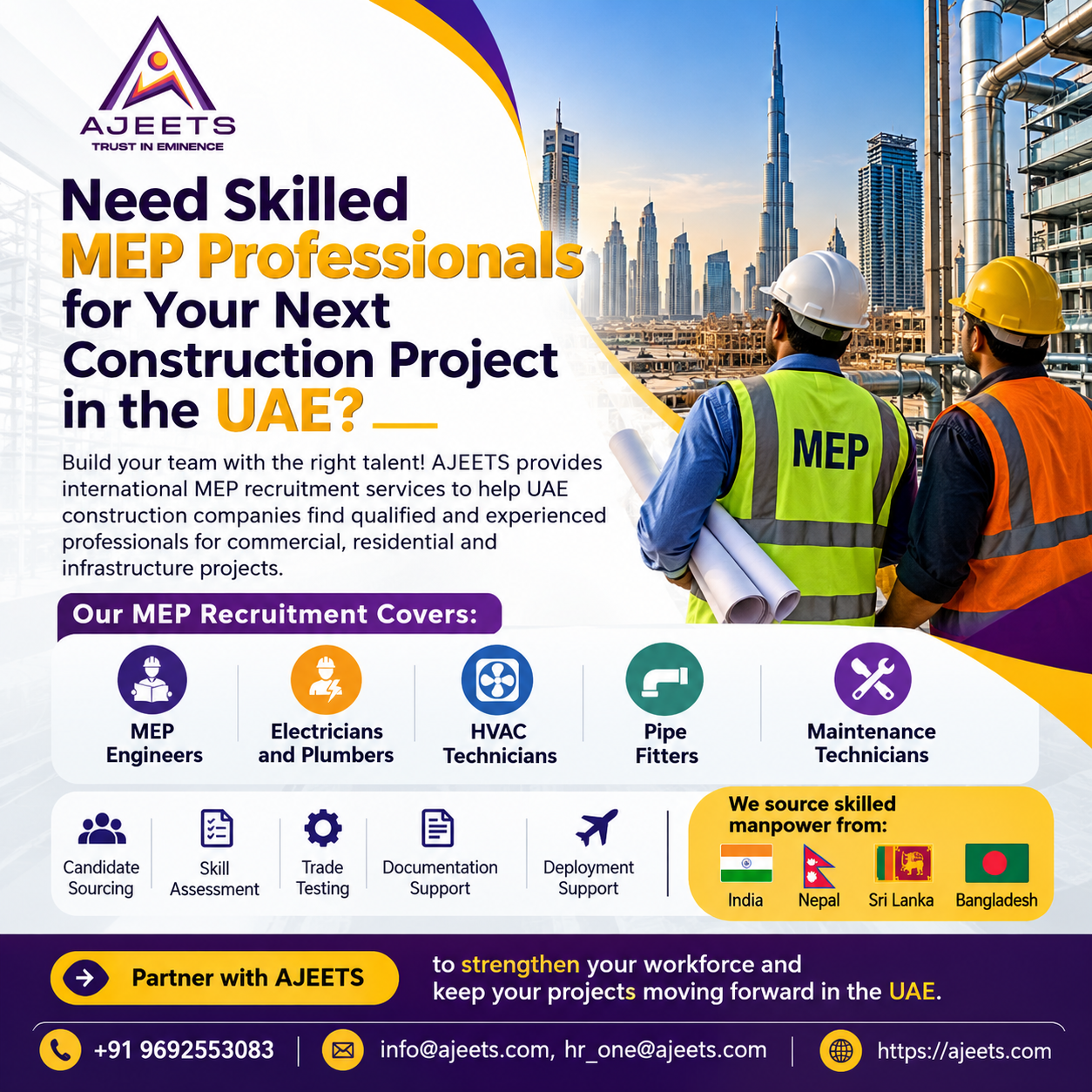  Need Skilled MEP Professionals for Your Next Construction Project in the UAE