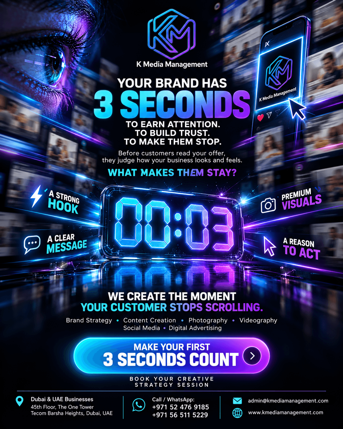 Your First 3 Seconds Count: Premium Visuals - K Media Dubai