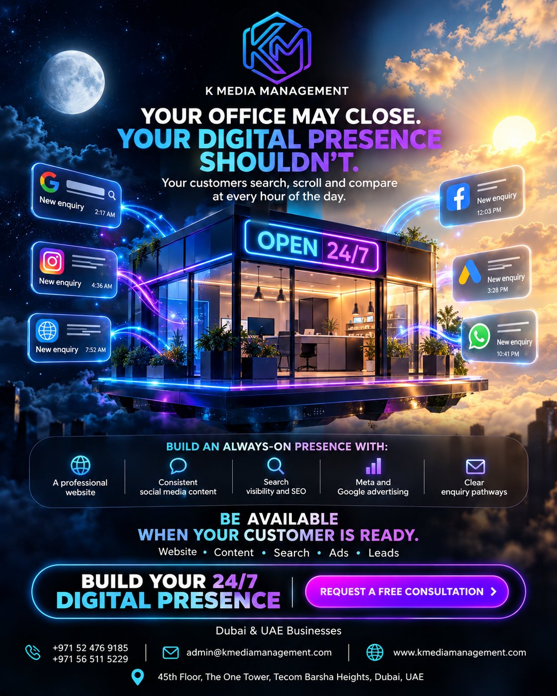 24/7 Digital Presence & Lead Generation Dubai | K Media