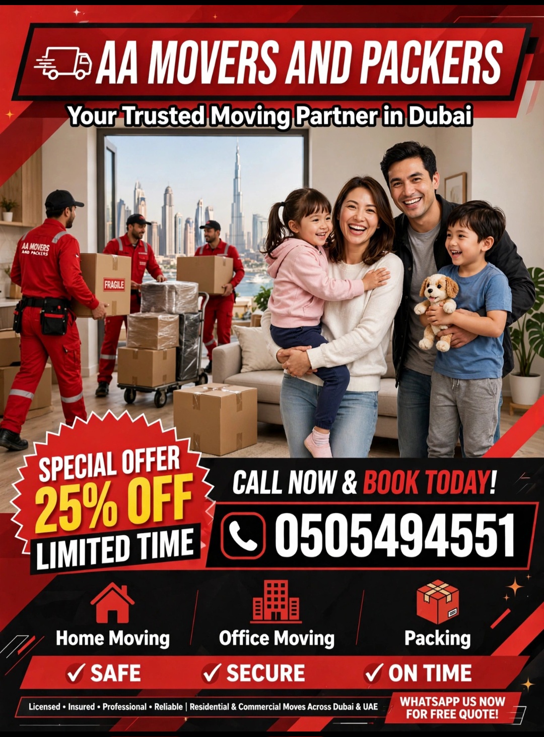AA Movers & Packers Dubai | Best Villa Movers in Dubai | Safe Fast Reliable