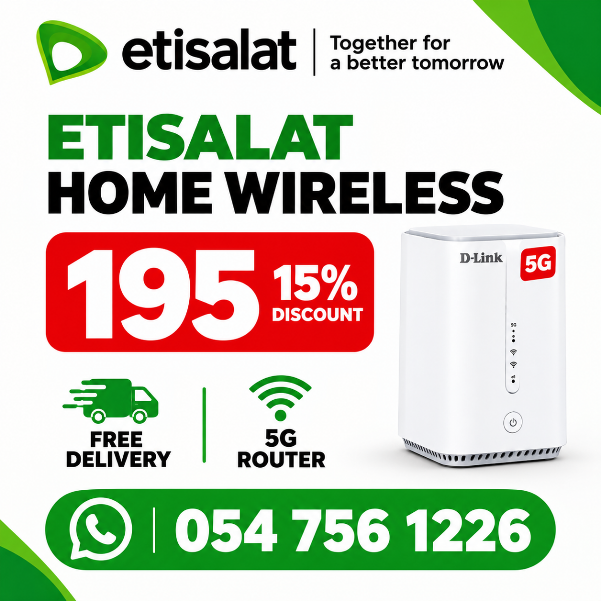 Etisalat home wireless | Unlimited data | Free delivery 