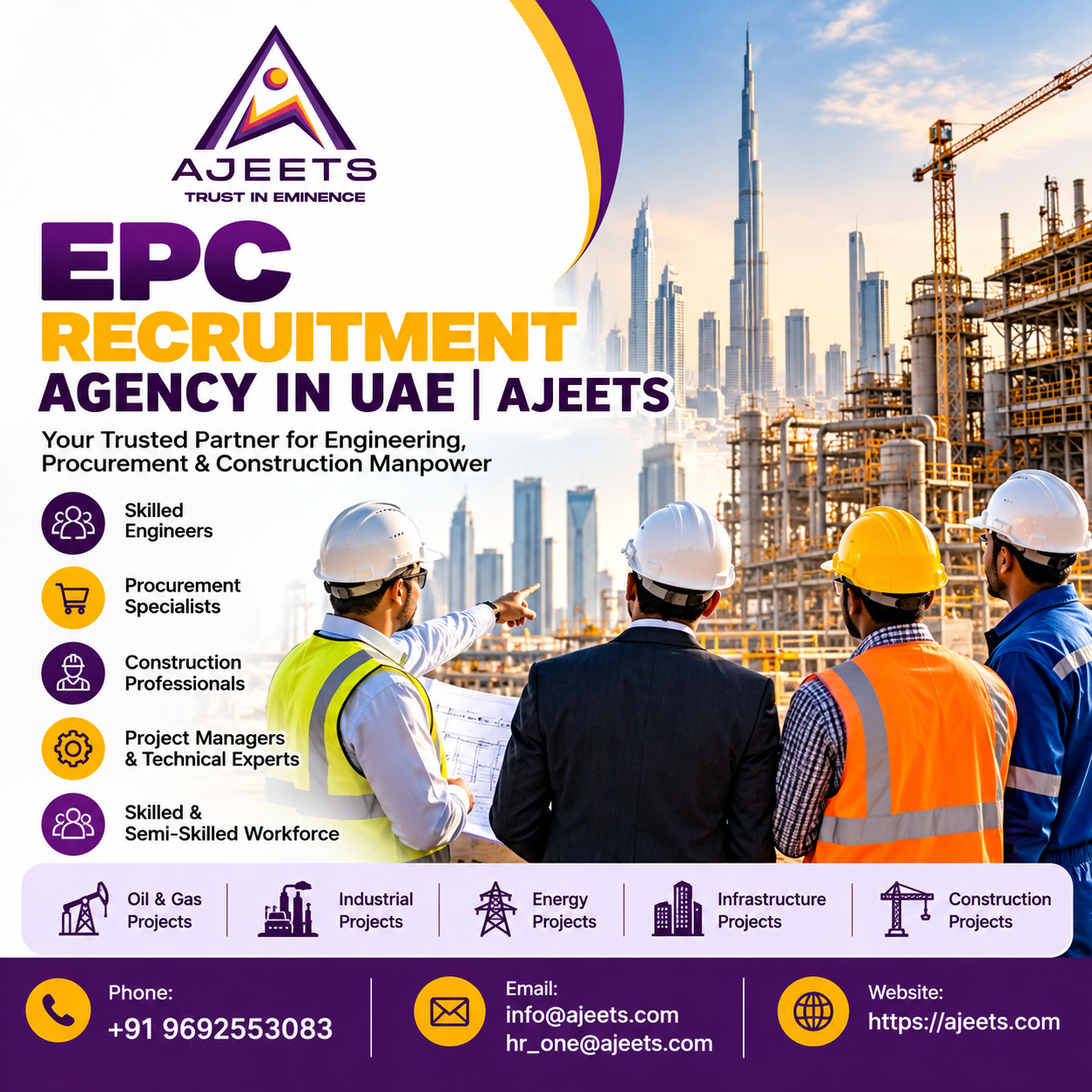 EPC Recruitment Agency UAE  AJEETS Manpower Solutions